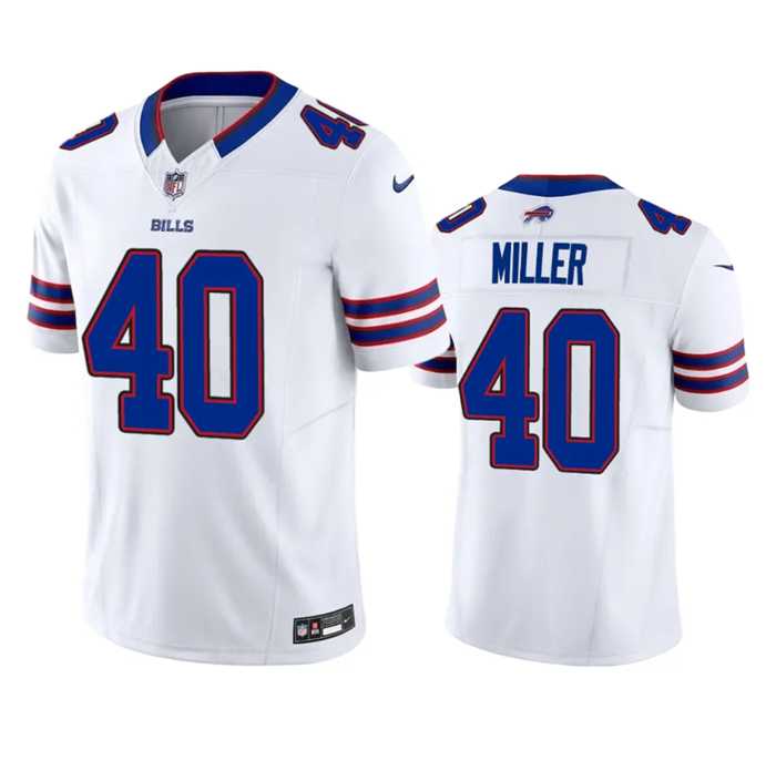 Men & Women & Youth Buffalo Bills #40 Von Miller White 2023 F.U.S.E. Vapor Untouchable Limited Stitched Jersey
